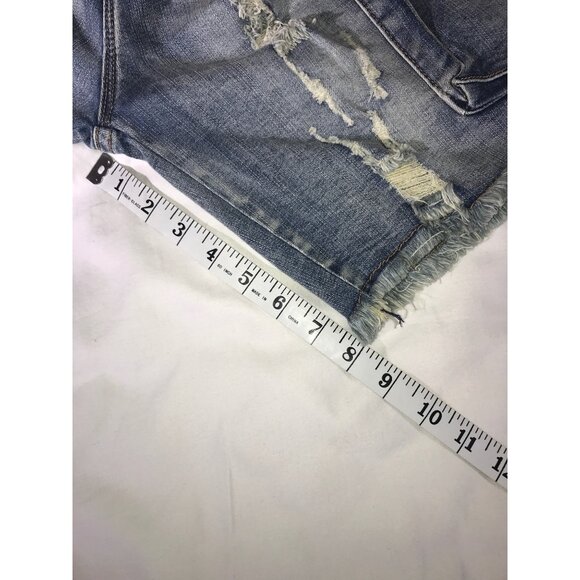 Cast Mens Distressed Denim Cargo Shorts Frayed Hem & Pockets - Picture 8 of 9